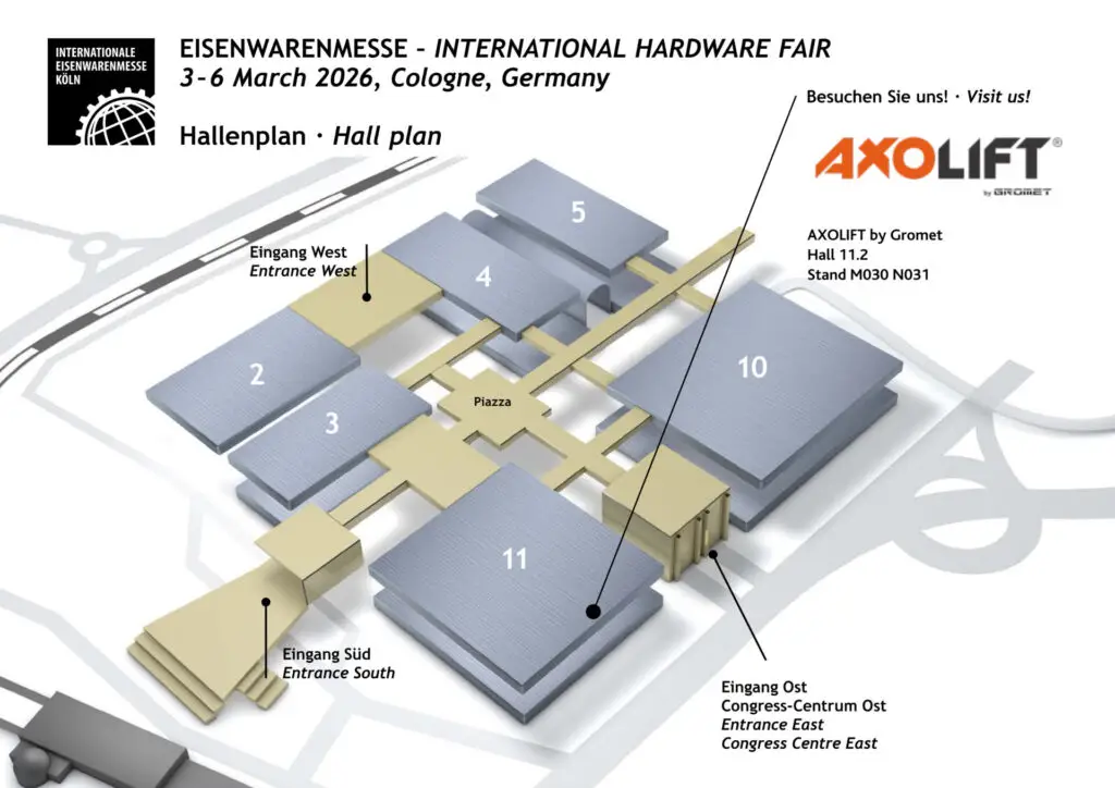 eisenwarenmesse map axolift hall